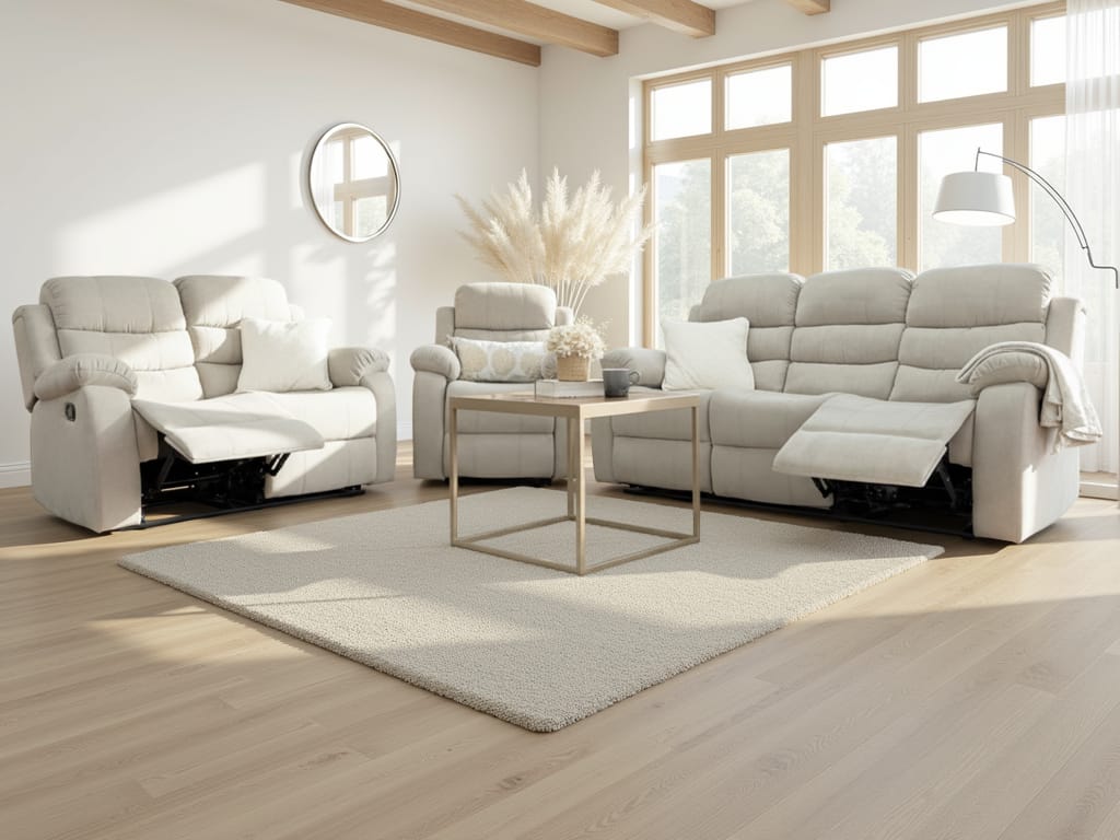 Stanley Manual Recliner Sofa Beige 3+2+1