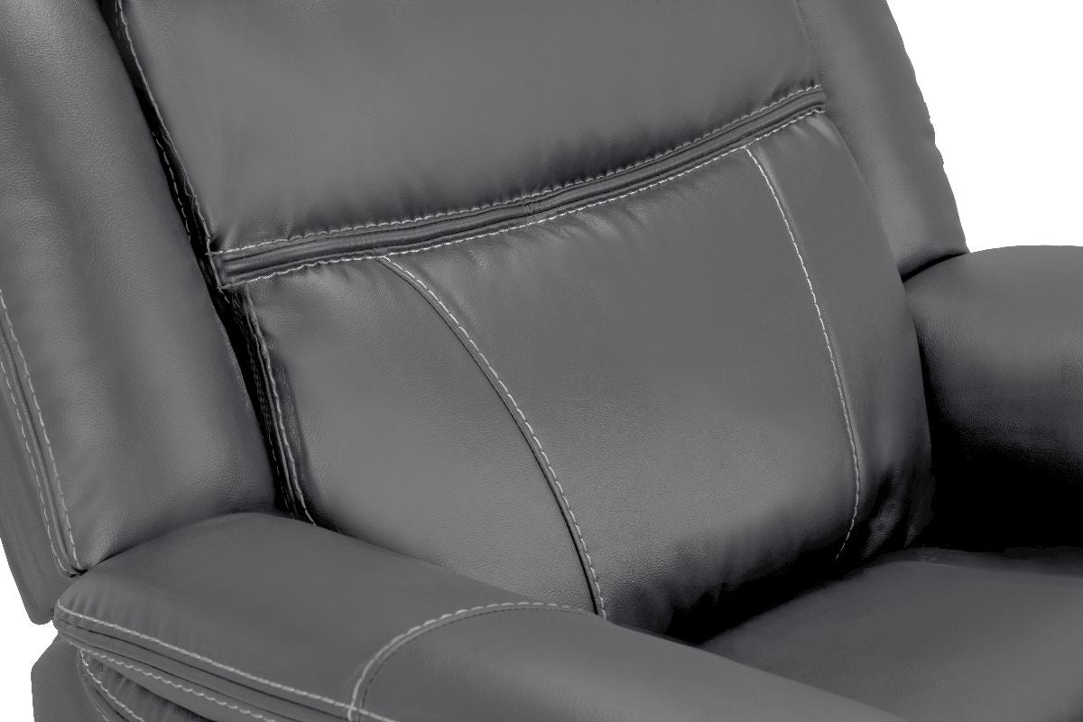 Galaxy Tech Electric Recliner Armchair Grey Leather