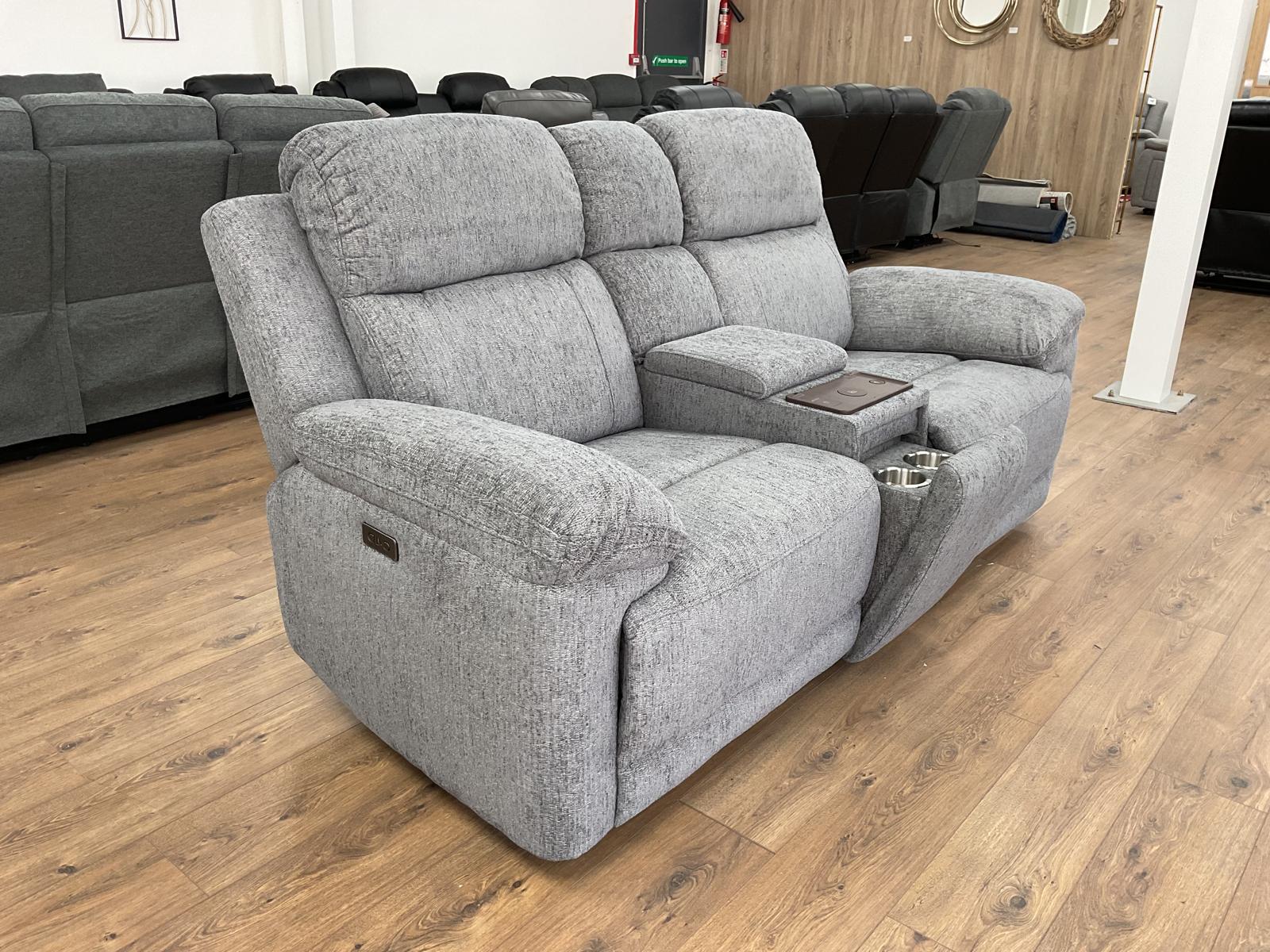 Owen Electric Recliner Sofa Grey 2 Seater