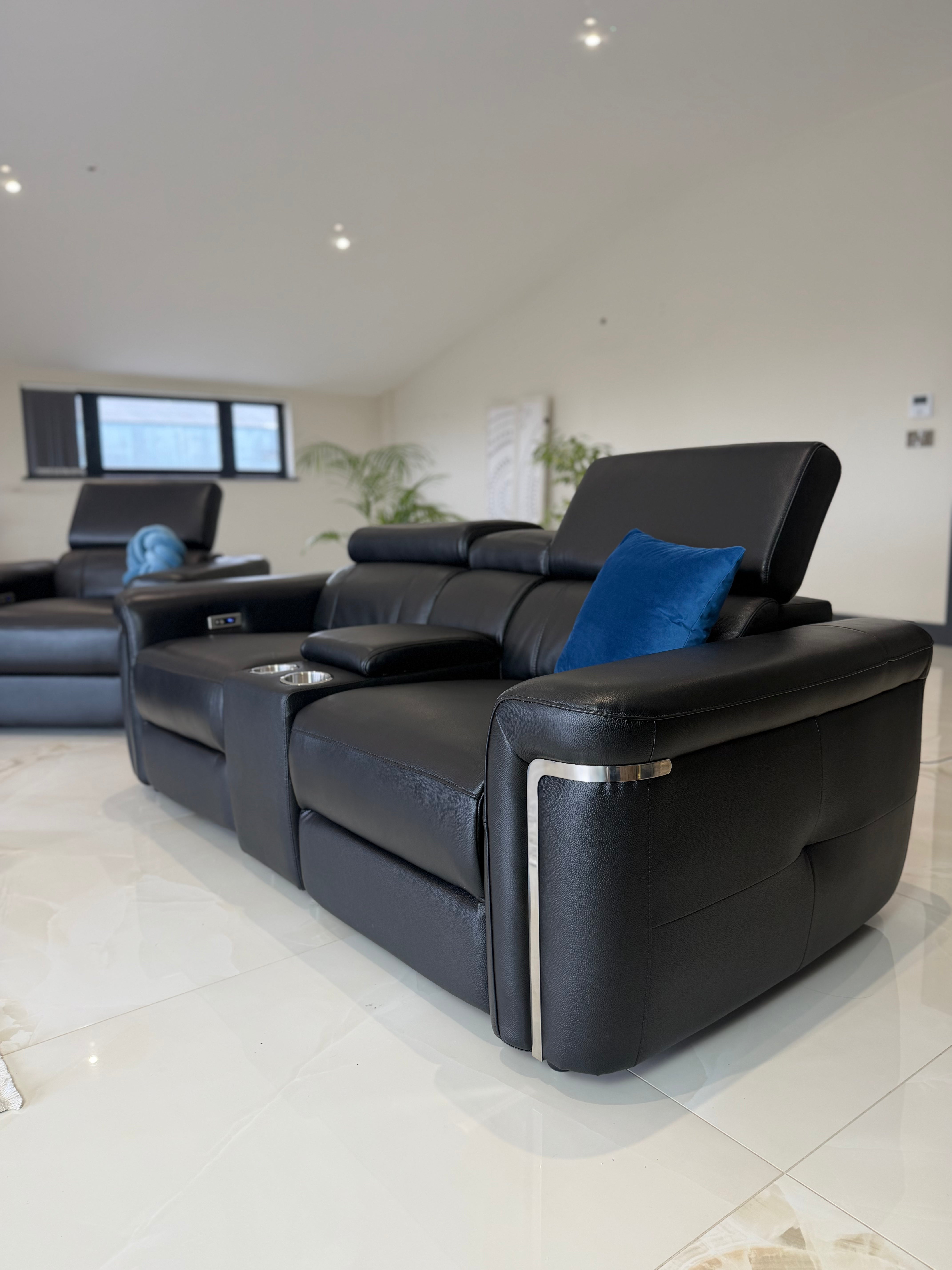 Somerville Electric Recliner Sofa Black 2 Seater