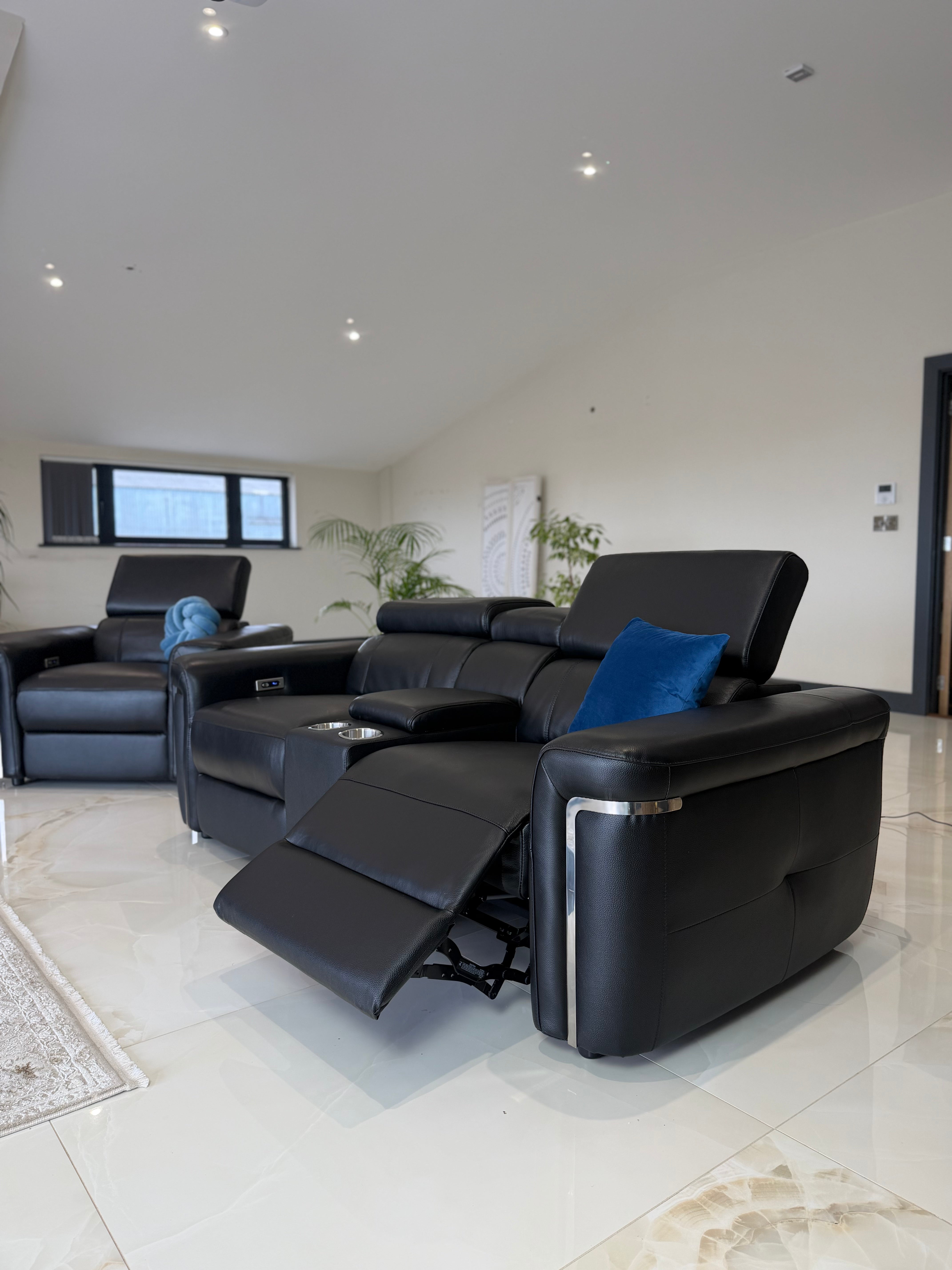 Somerville Electric Recliner Sofa Black 2 Seater