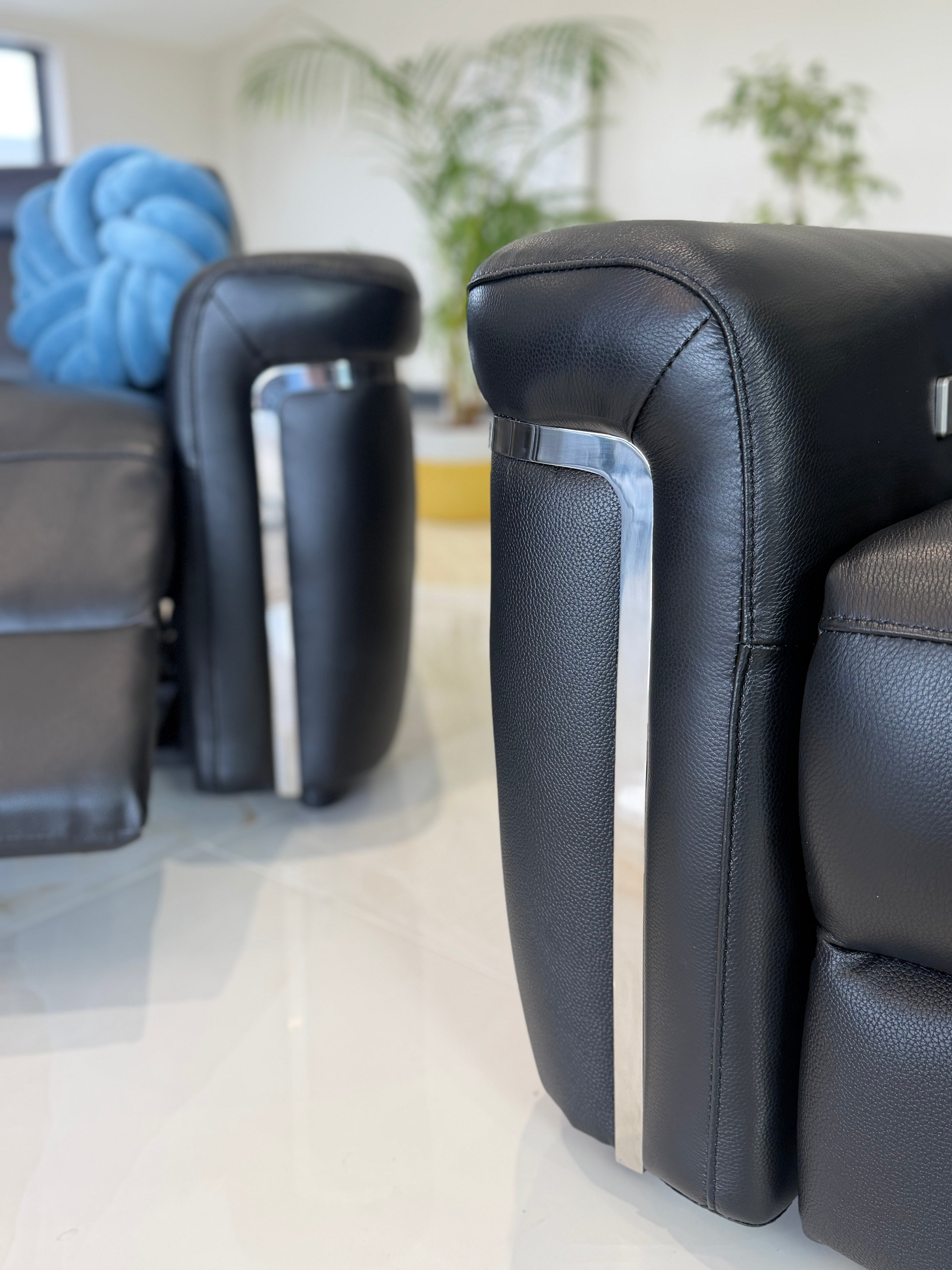 Somerville Electric Recliner Sofa Black 2 Seater