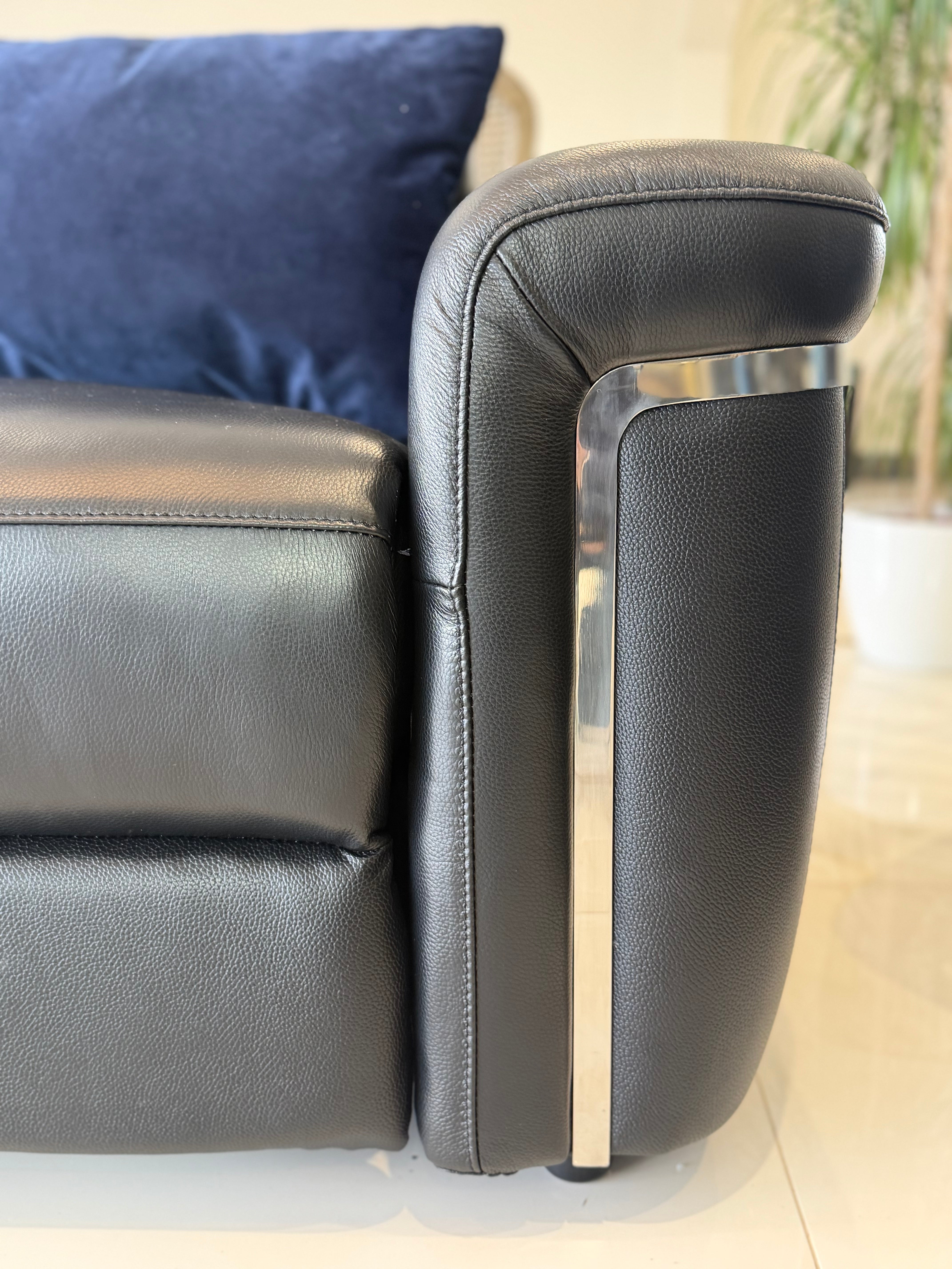 Somerville Electric Recliner Sofa Black 2 Seater