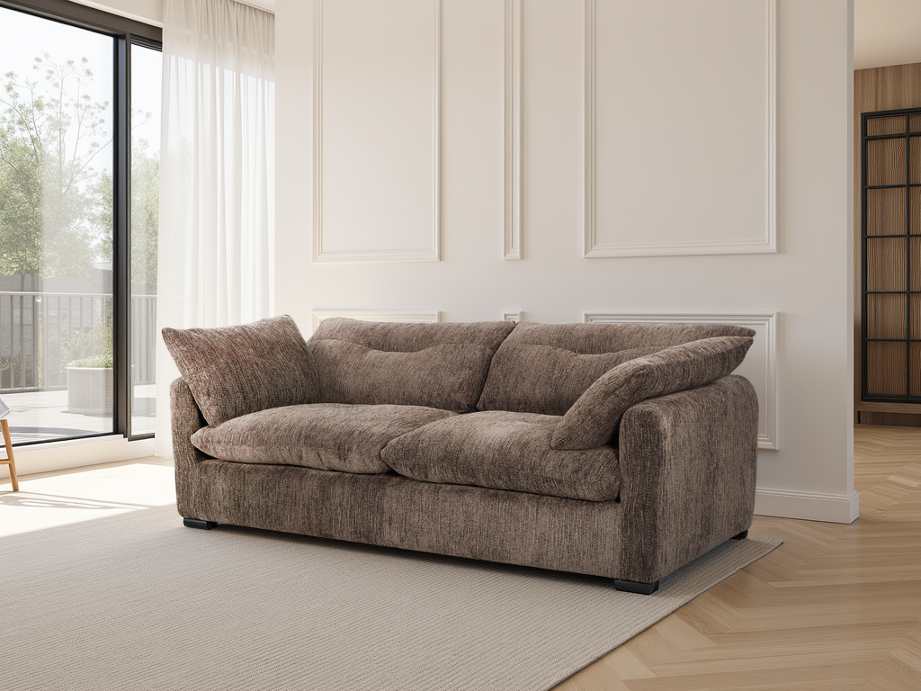 Quetta Sofa Brown 3 Seater
