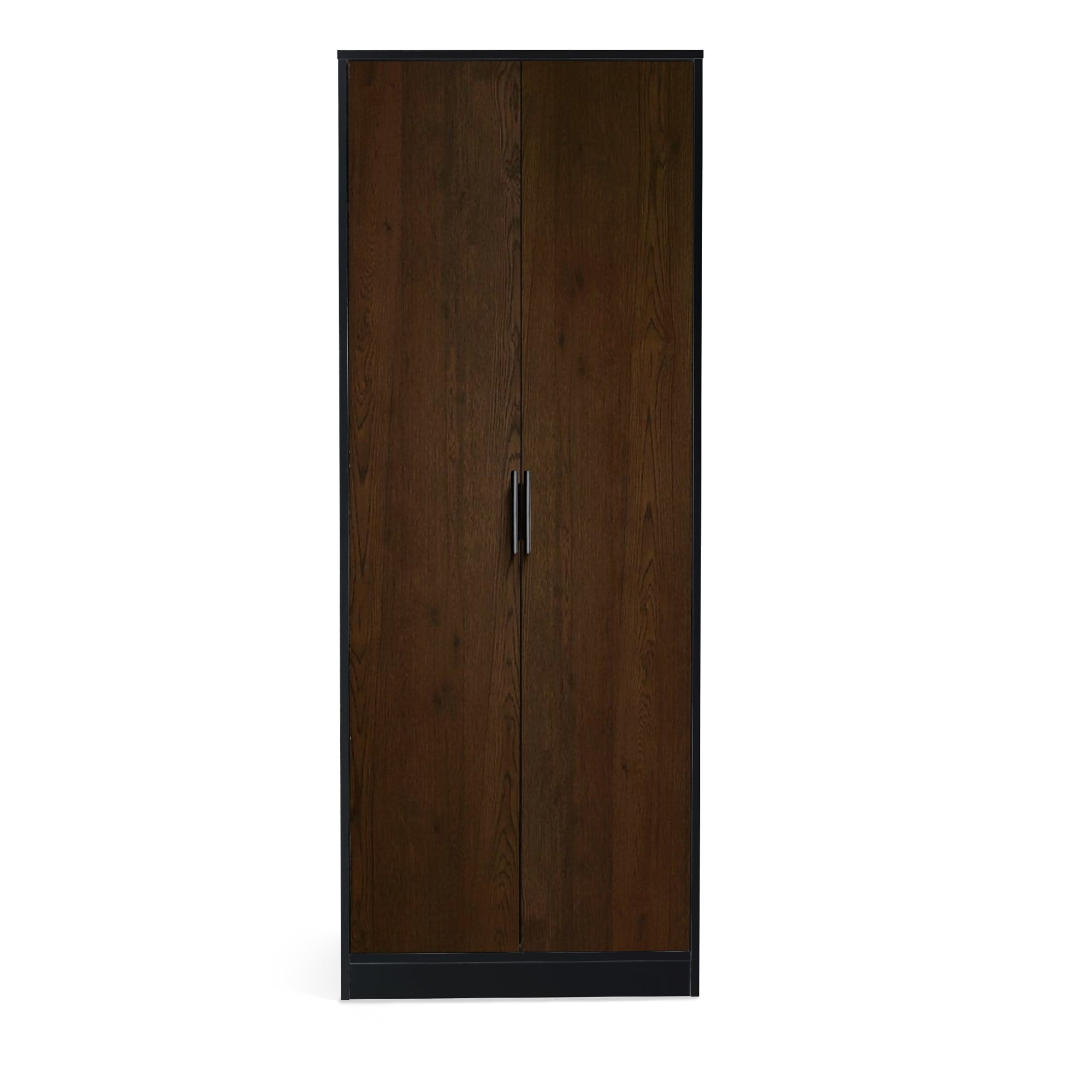 Alba 2 Door Wardrobe - Walnut/Black