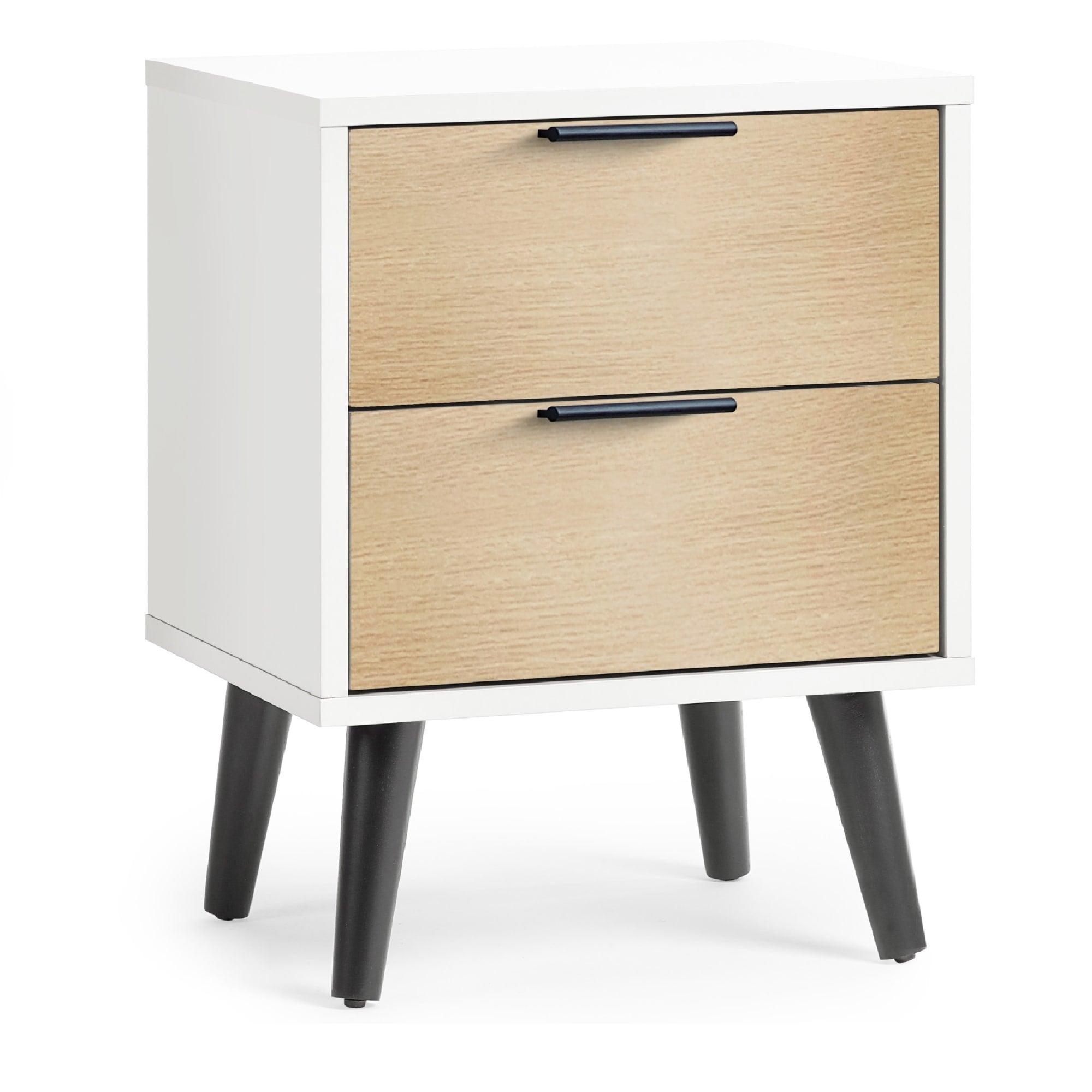 Alba 2 Drawer Bedside - White/Oak