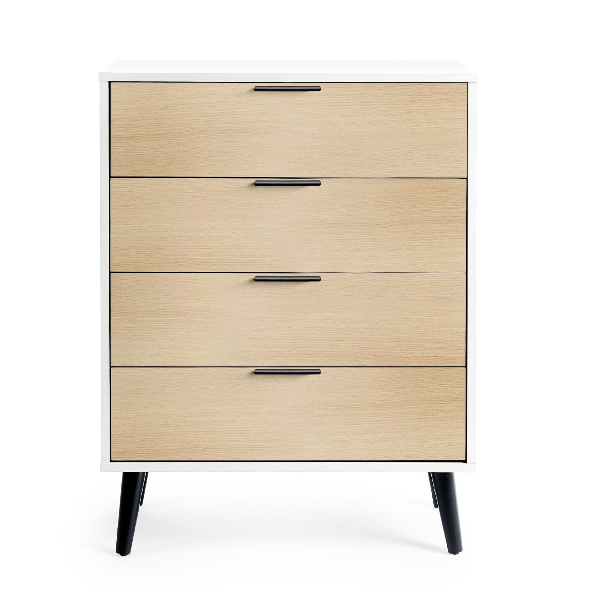 Alba 4 Drawer Wide Chest - White/Oak