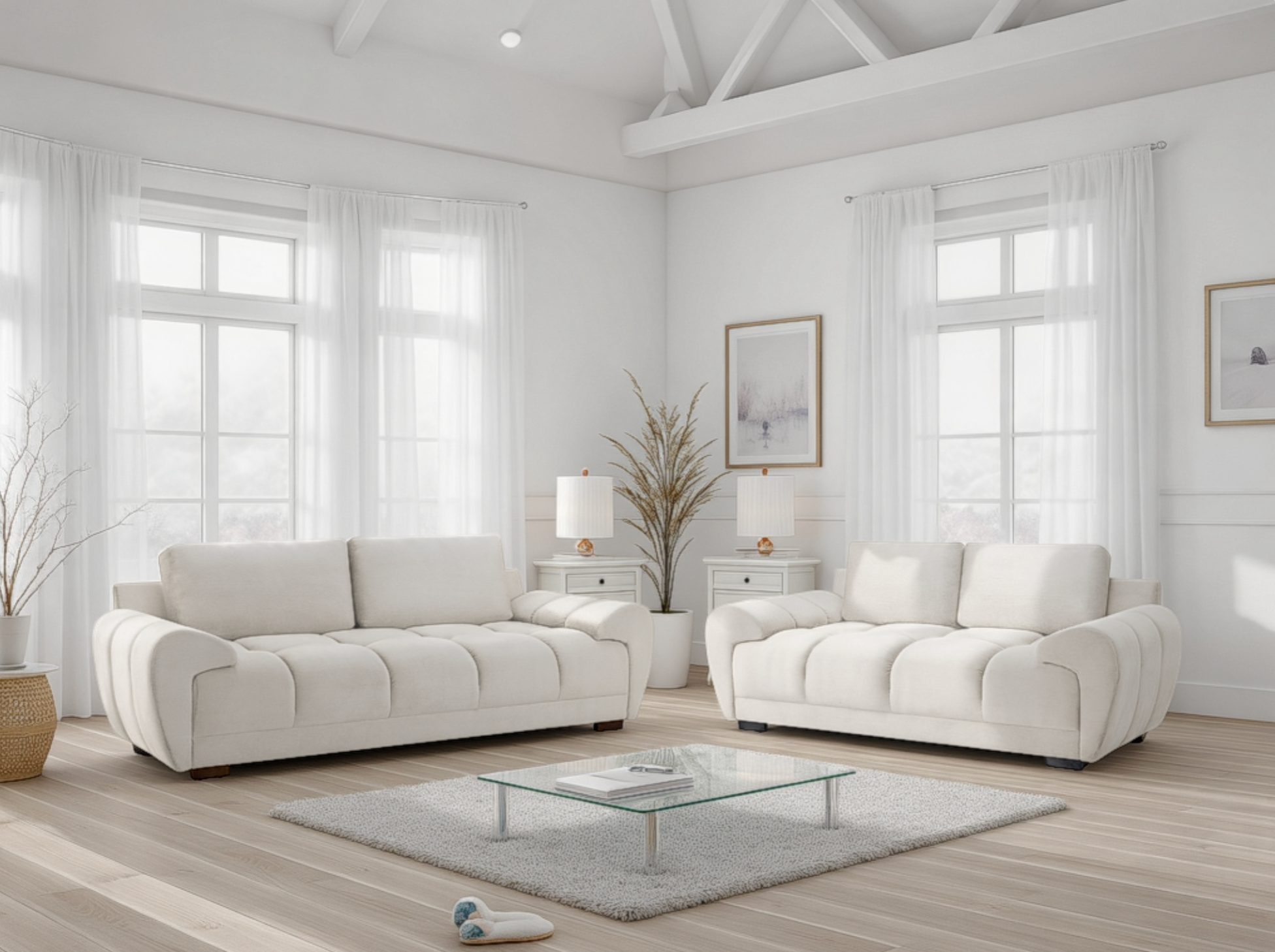 Azzuro Sofa Cream 3+2 Set