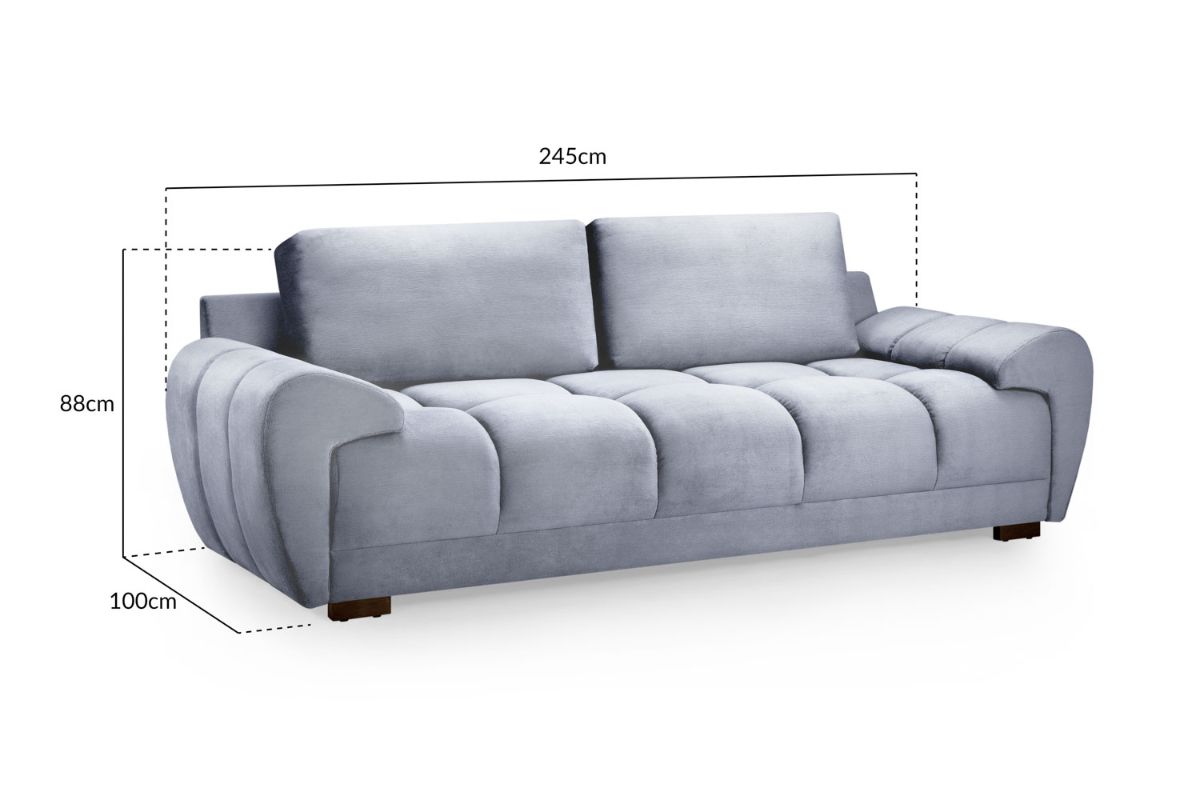 Azzuro Sofa Grey 3 Seater