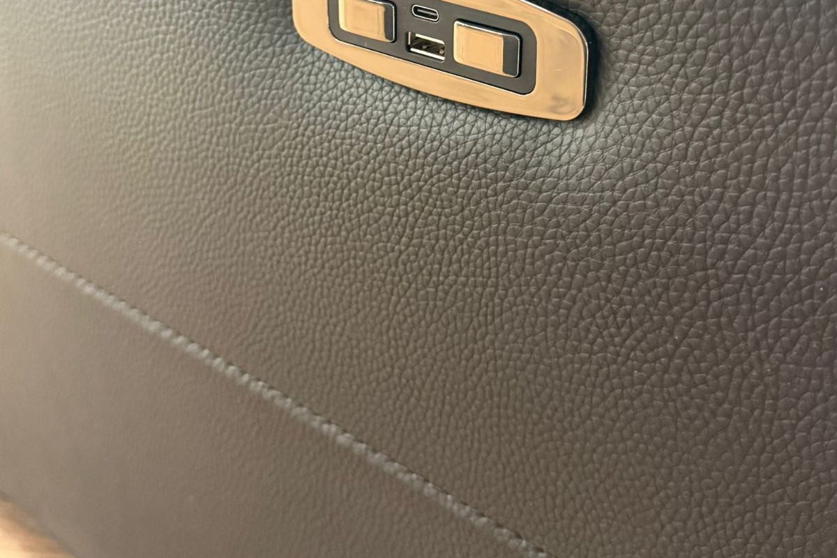 Boston Genuine Leather Electric Recliner Sofa Black 2 Seater