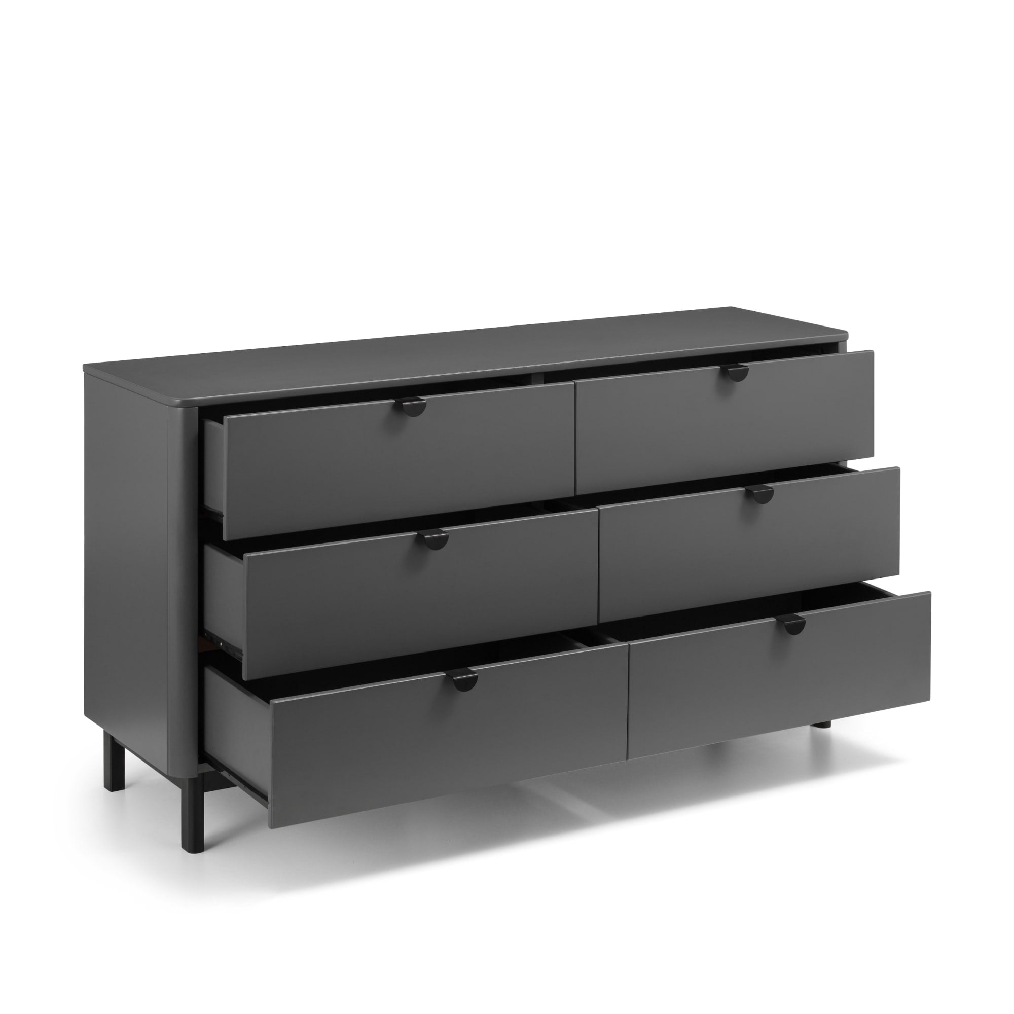 Chloe Storm Grey 6 Drawer Wide Chest