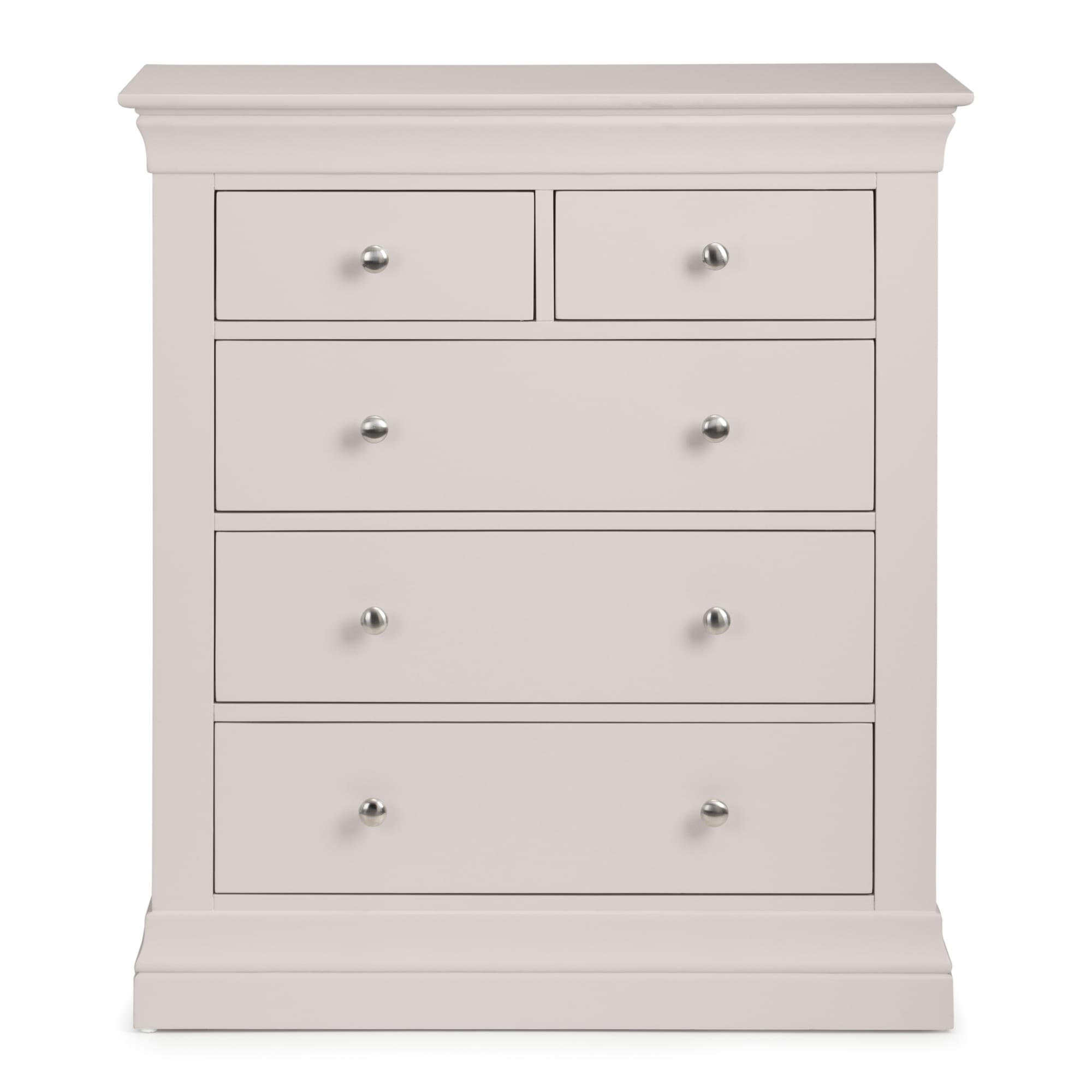 Clermont 3+2 Drawer Chest - Light Grey