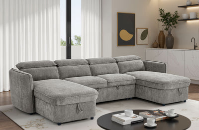 Capri Sofabed Grey U Shape Corner