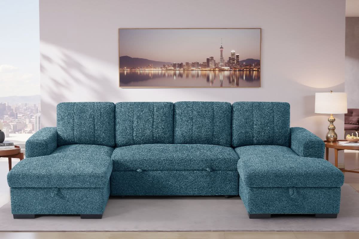 Como Sofabed Blue U Shape Corner