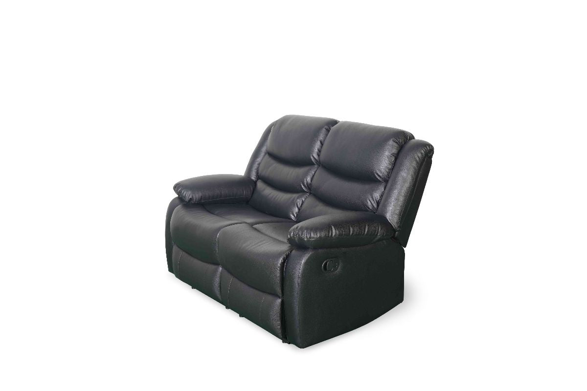 Conrad Manual Recliner Sofa Black 2 Seater