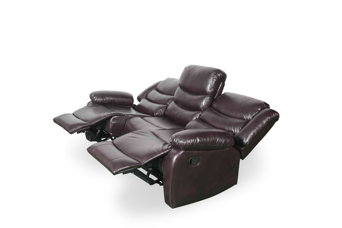 Conrad Manual Recliner Sofa Brown 3 Seater