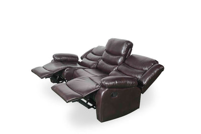 Conrad Manual Recliner Sofa Brown 3 Seater