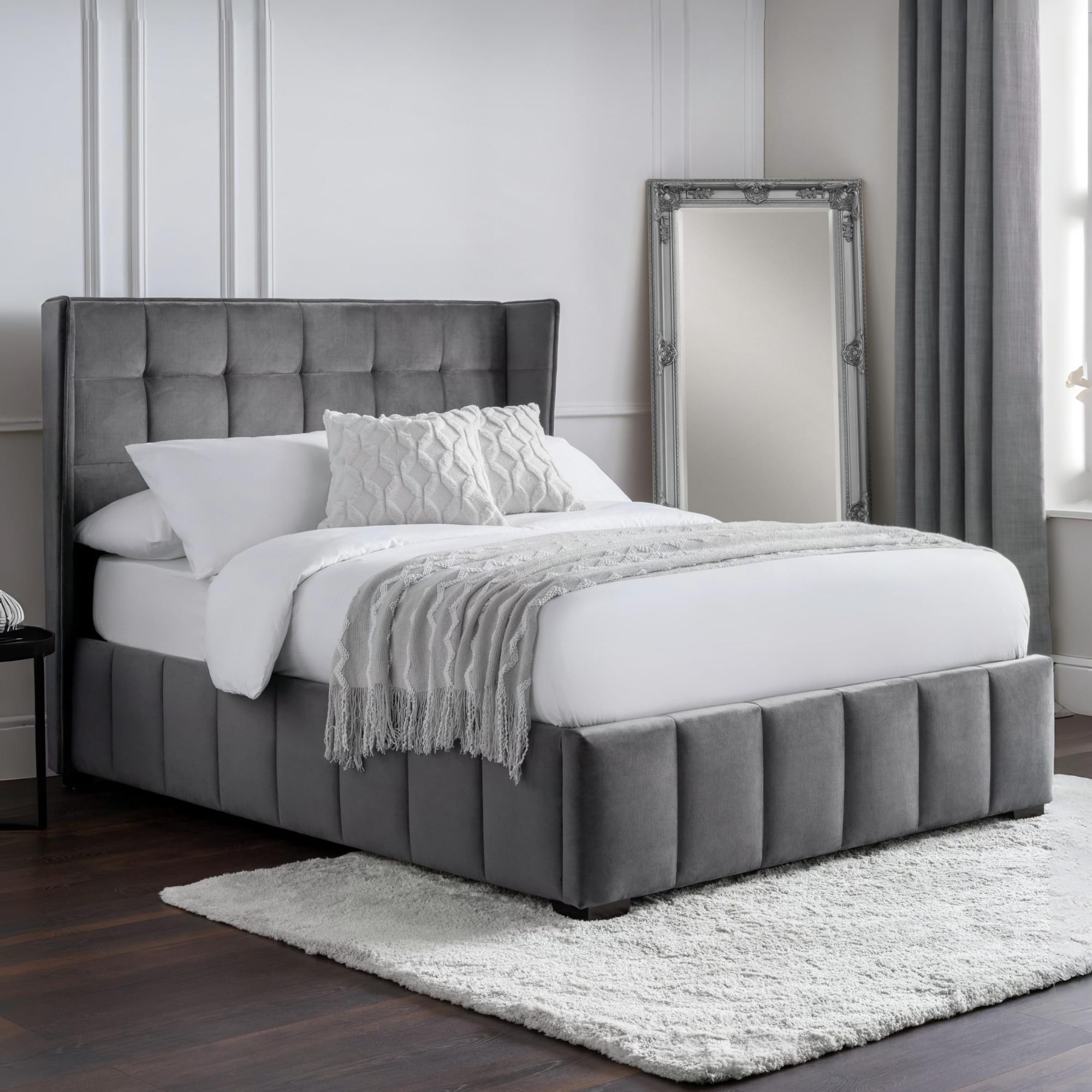Gatsby 135cm Double Bed - Light Grey