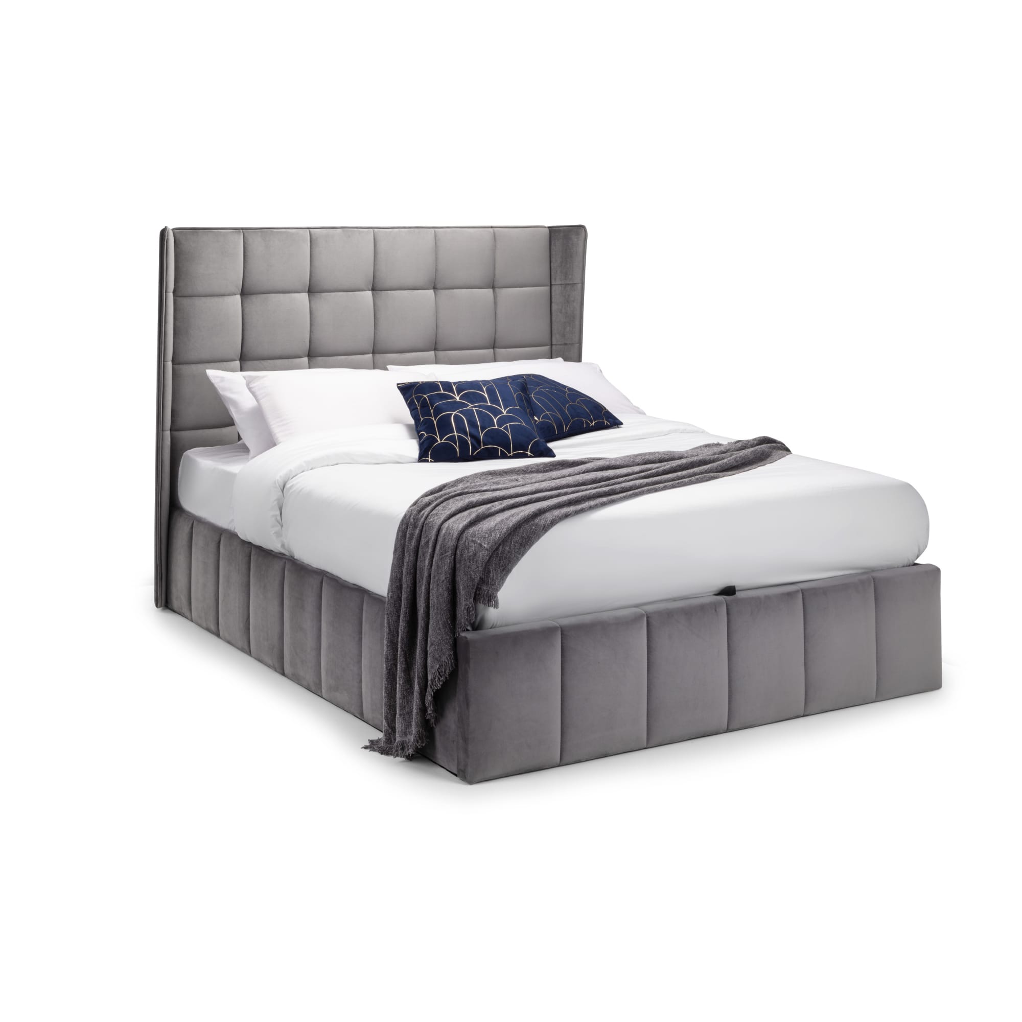 Gatsby Ottoman Storage 150cm King Bed - Light Grey
