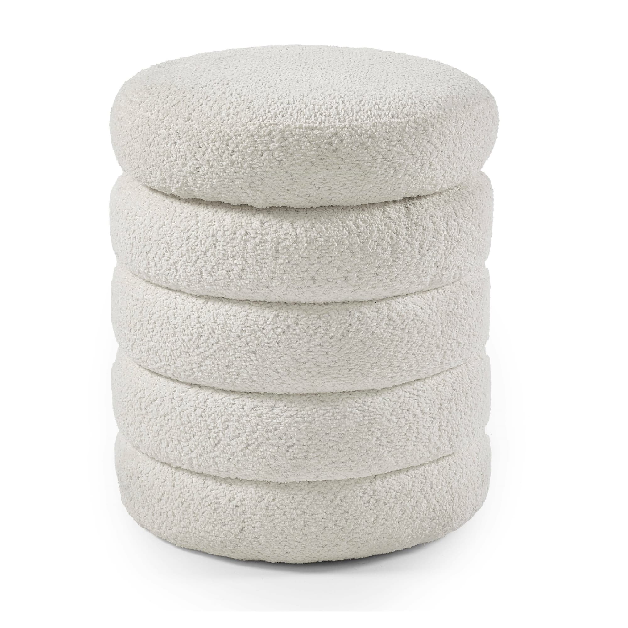 Hailey Ivory Bouclé Upholstered 40cm Storage Stool