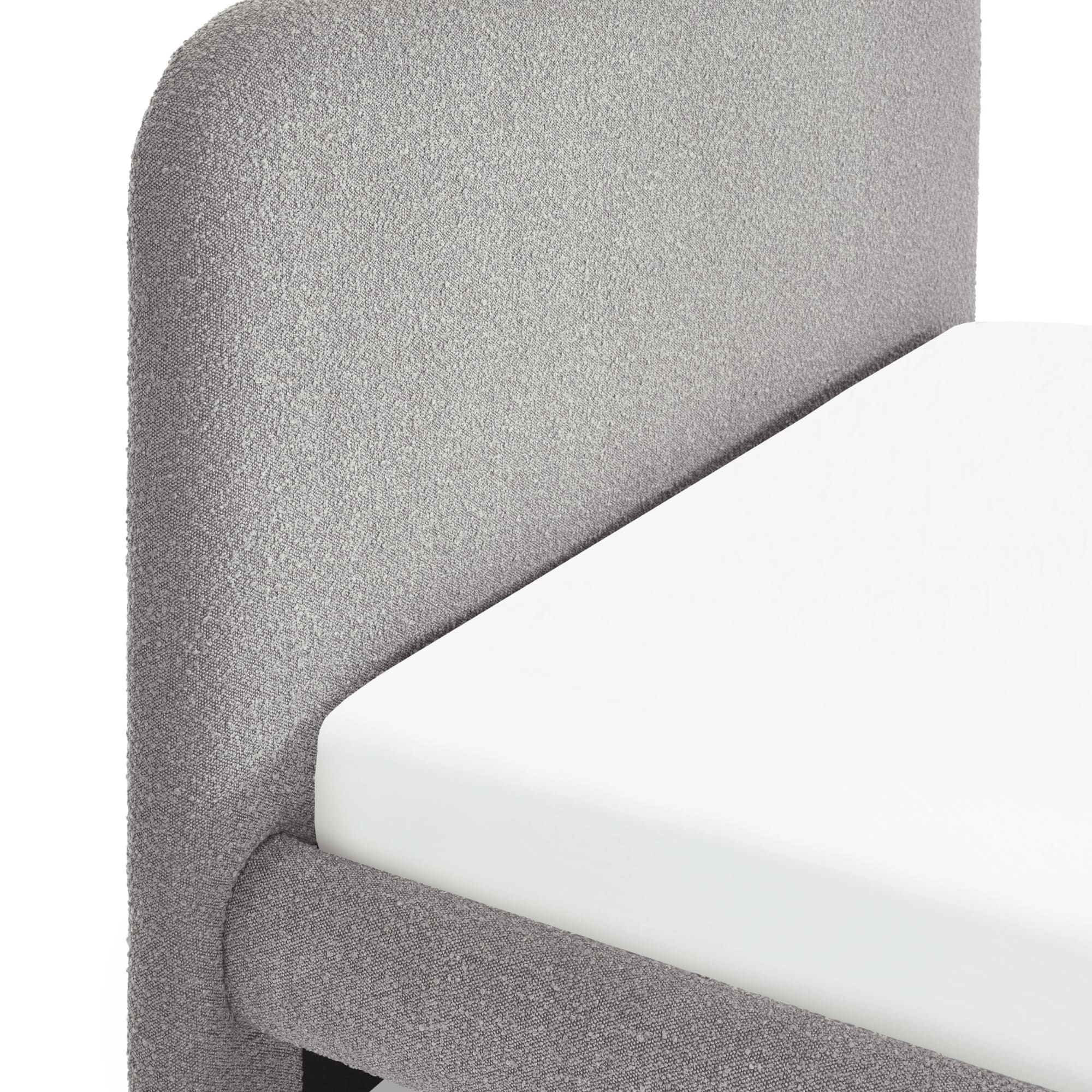 Hannah Double Bed 135Cm - Grey Boucle