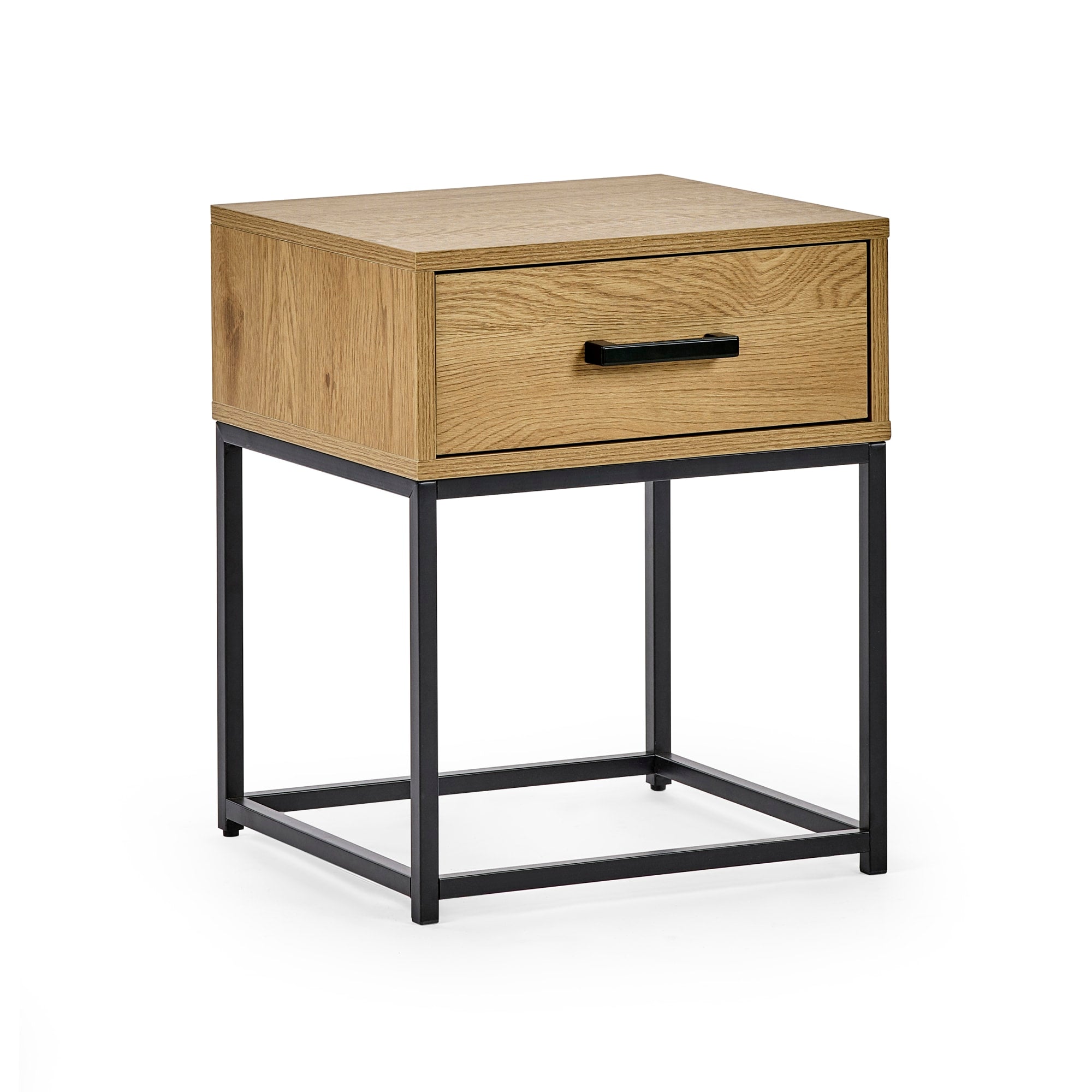 Harlow Light Oak Effect 1 Drawer Bedside Table