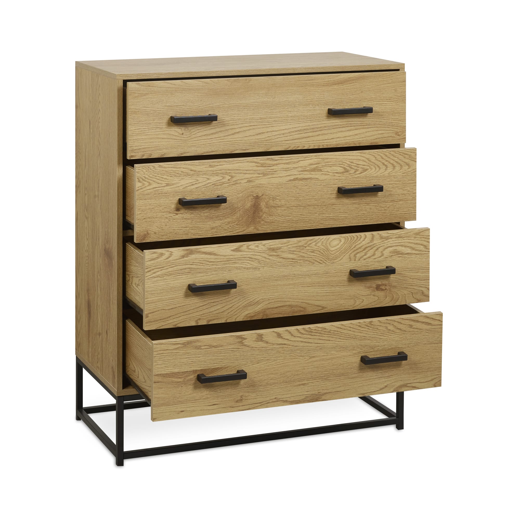 Harlow Light Oak Effect 4 Drawer Chest