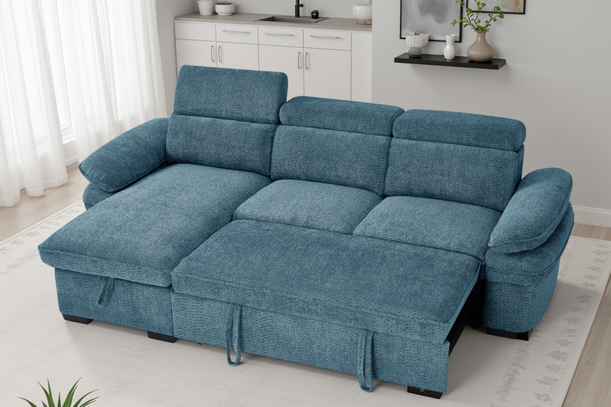 Hudson Sofabed Blue Universal Corner