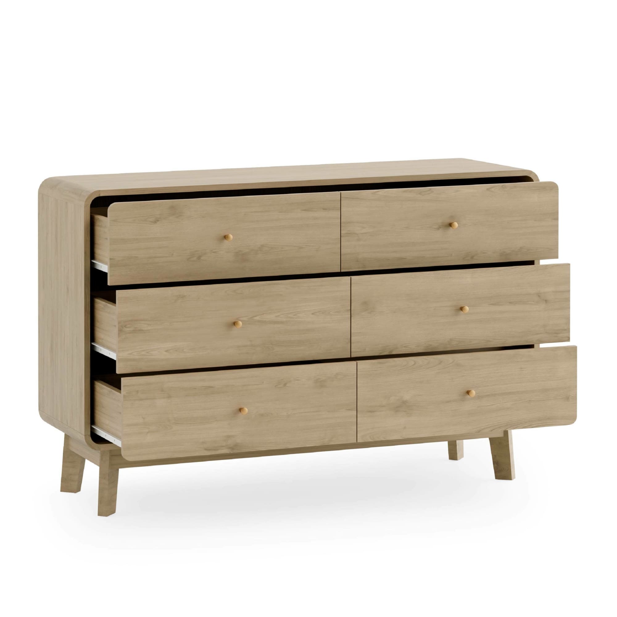 Ingrid 6 Drawer Dresser Oak
