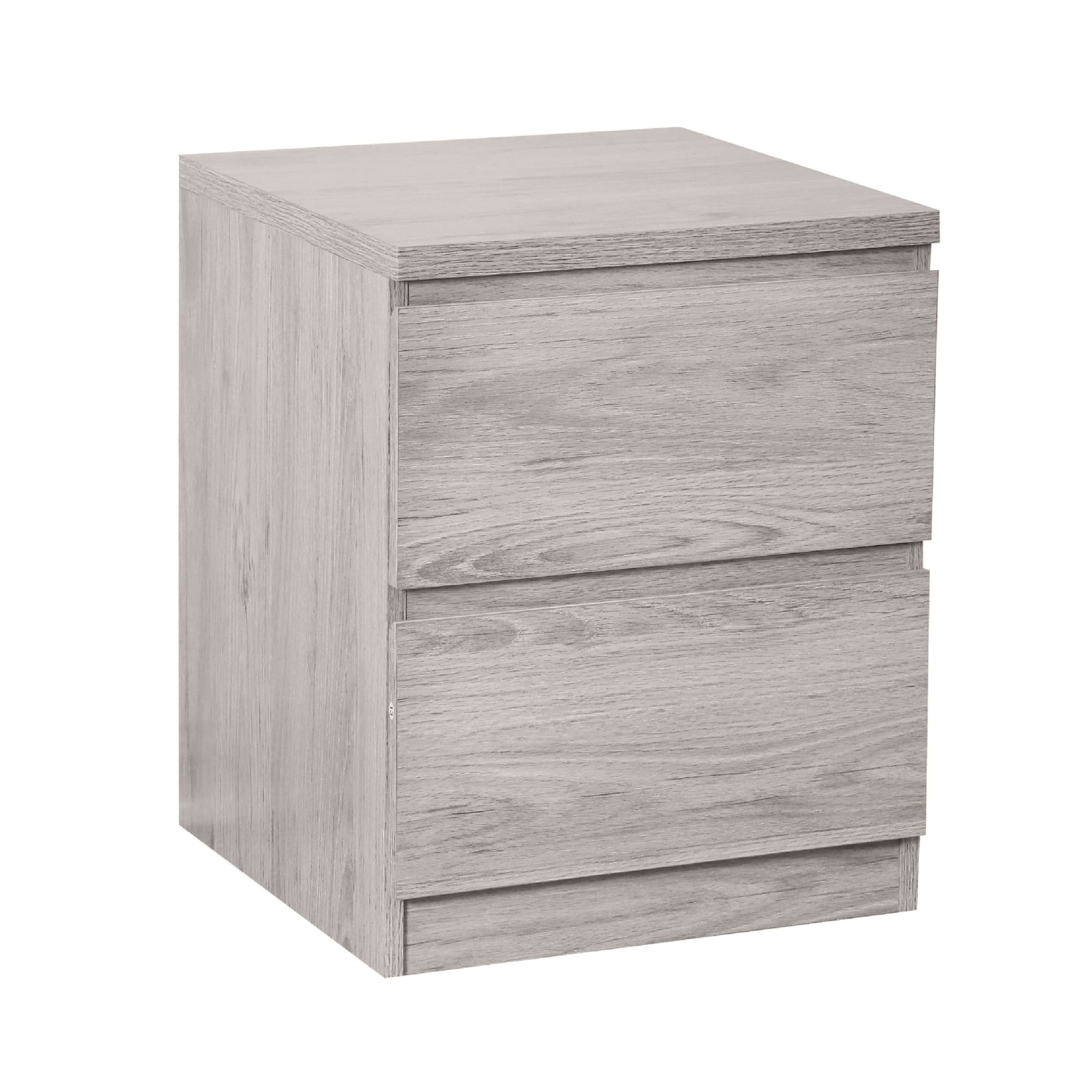 Jupiter 2 Drawer Bedside - Grey Oak