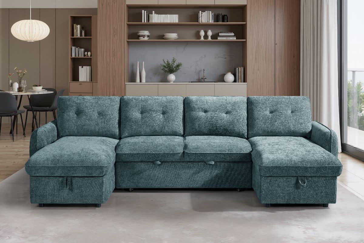 Moscow Sofabed Blue U Shape Corner
