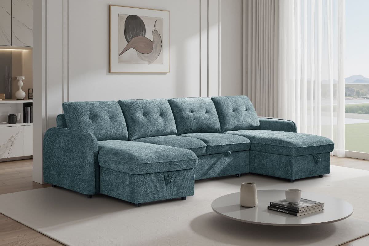 Moscow Sofabed Blue U Shape Corner