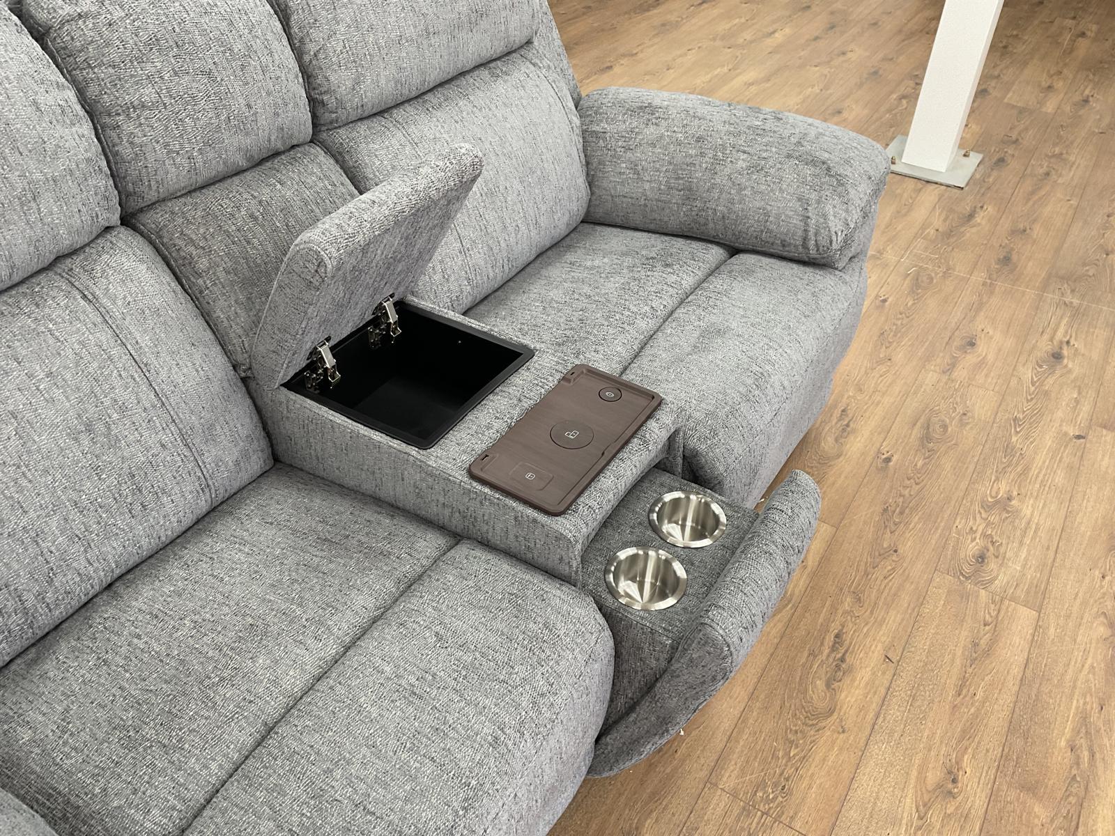 Owen Electric Recliner Sofa Grey 2 Seater