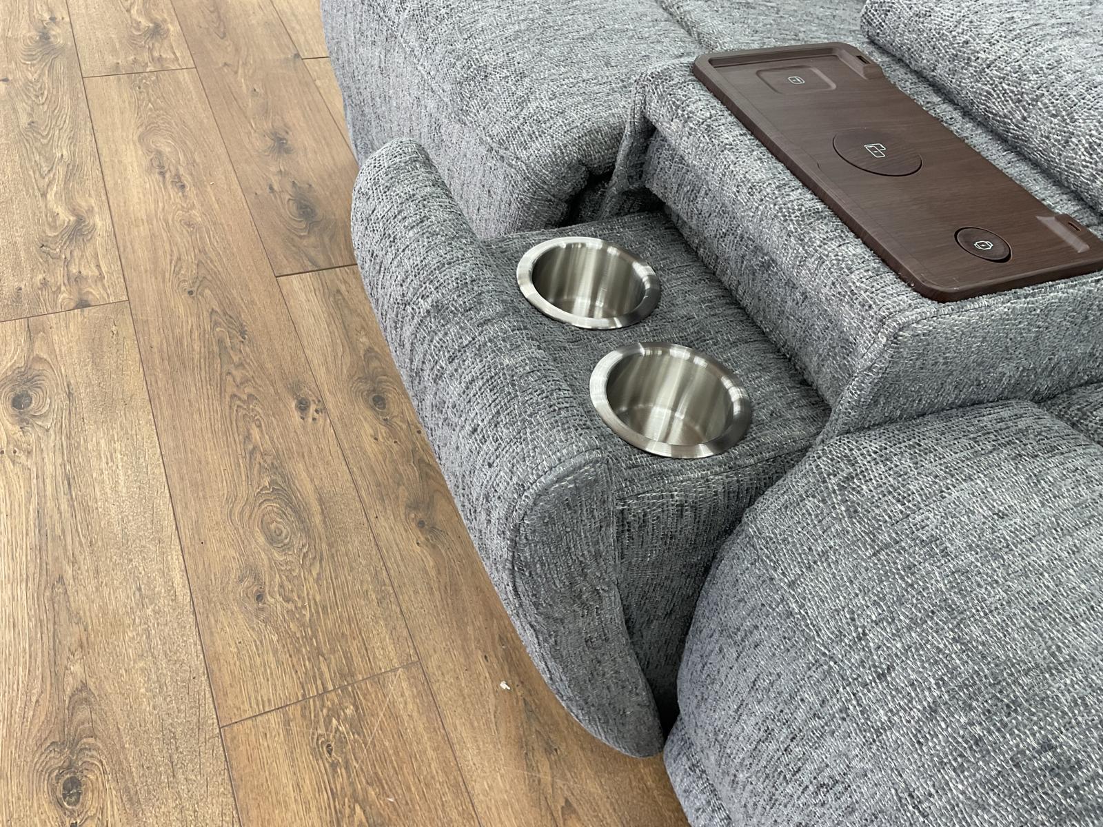 Owen Electric Recliner Sofa Grey 2 Seater