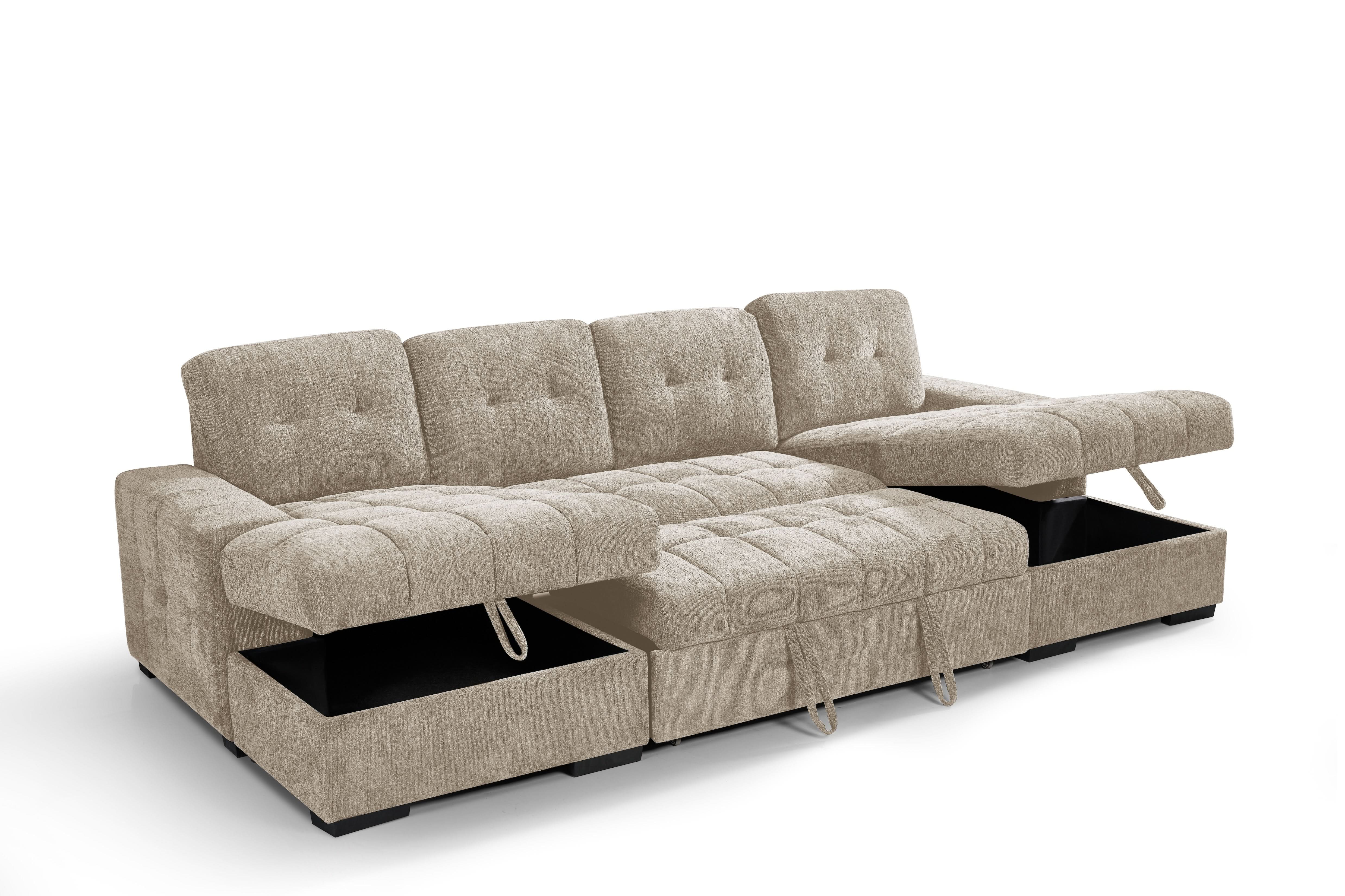 Palermo Sofabed Beige U Shape Corner
