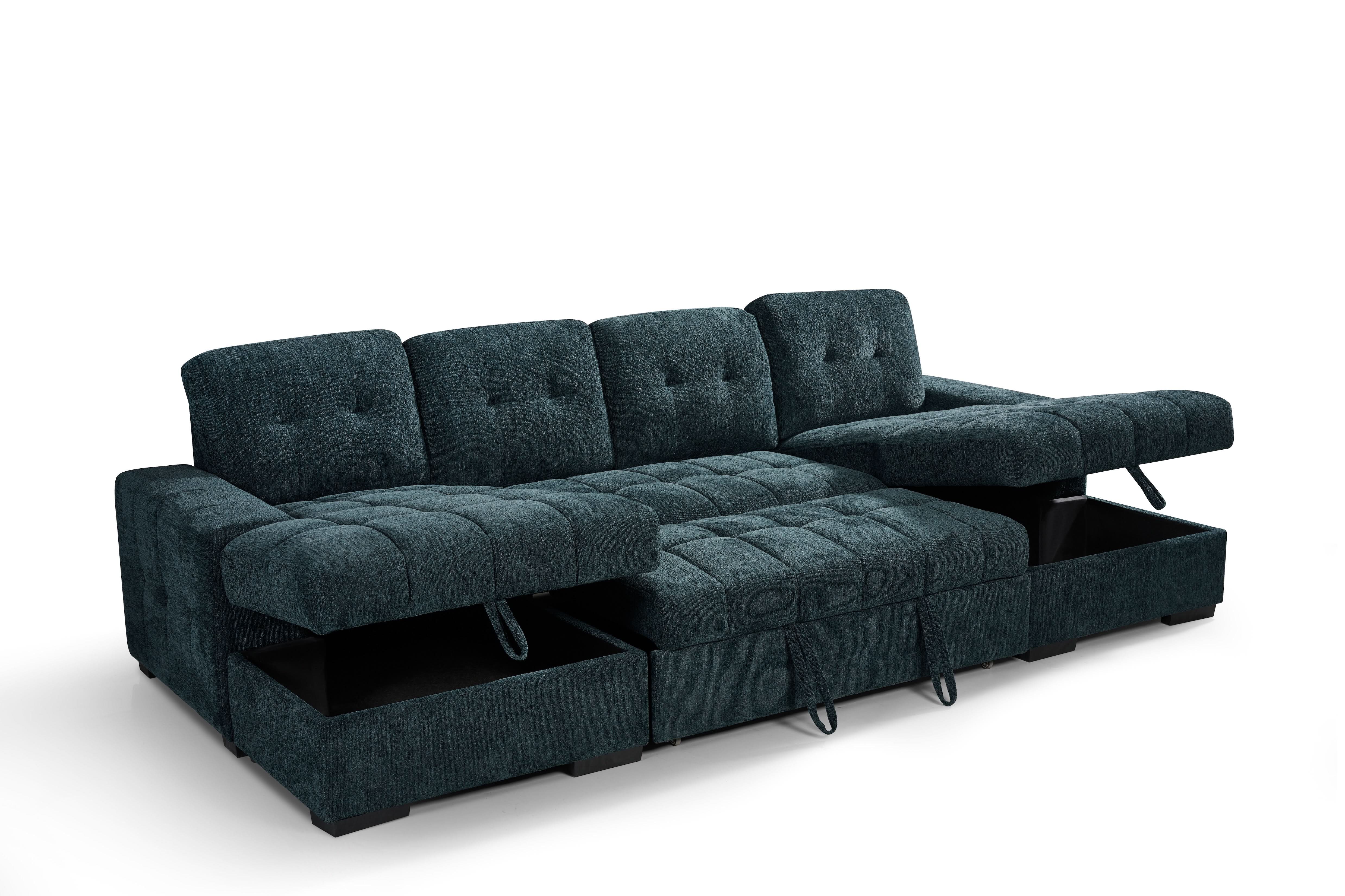 Palermo Sofabed Teal U Shape Corner
