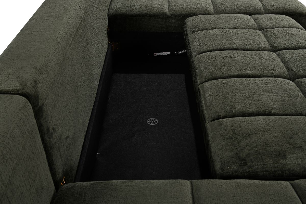 Shanghai Luxury Green U Shape Corner Sofabed