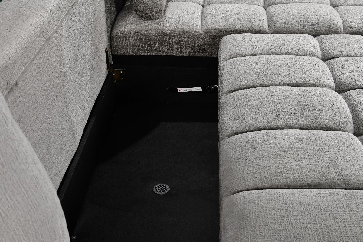 Shanghai Luxury Grey U Shape Corner Sofabed